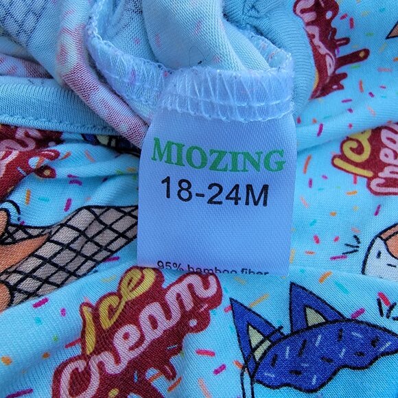 Miozing Bamboo Ice Cream Shorty Zip Romper Size 18-24m - Picture 3 of 4